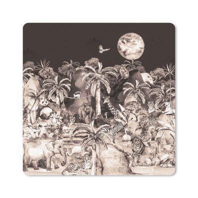 Mauspad - Dschungel - Kinder - Tiere - 20x20 cm