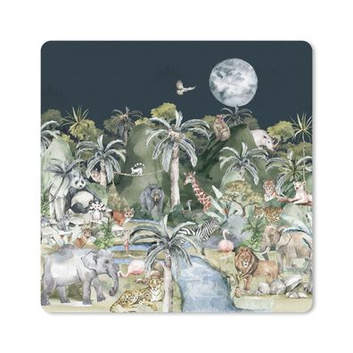 Mauspad - Dschungel Dekoration - Kinder - Tiere - 20x20 cm