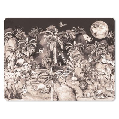 Mauspad - Kinder - Dschungel - Tiere - 40x30 cm