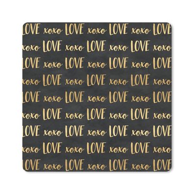 Mauspad - Muster - Liebe - Gold - Schwarz - 30x30 cm