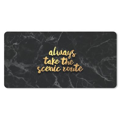 Schreibtischunterlage - Zitate - Sprichwörter - Gold - Marmor - 80x40 cm - Mauspad
