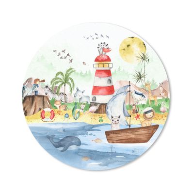 Mauspad - Strand - Tiere - Kinder - 20x20 cm