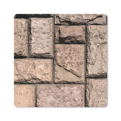 Mauspad - Mauer mit verschiedenen Steinen - 20x20 cm