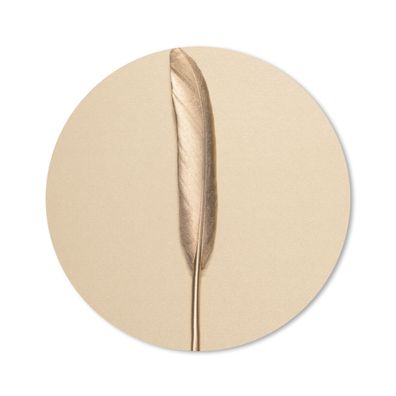 Mauspad - Gold bemalte Feder auf einem goldenen Hintergrund - 20x20 cm