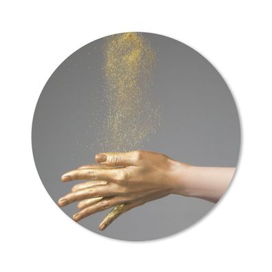 Mauspad - Frau mit goldgefärbten Händen und einer Glitzerwolke - 20x20 cm