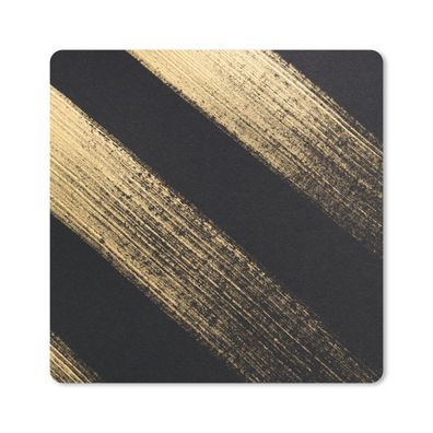 Mauspad - Goldene Farbstreifen auf schwarzem Hintergrund - 20x20 cm