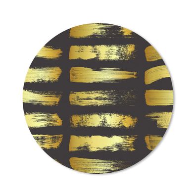 Mauspad - Goldene Streifen auf schwarzem Hintergrund - 20x20 cm