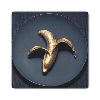 Mauspad - Goldene Banane auf dunklem Hintergrund - 20x20 cm