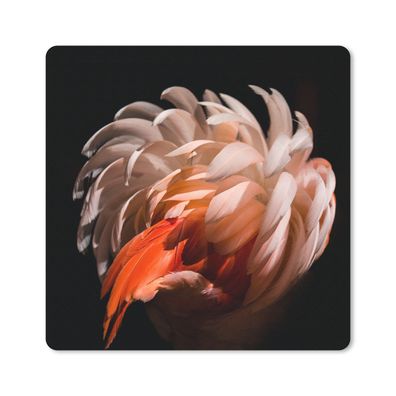 Mauspad - Flamingo - Federn - Licht - Makro - 20x20 cm