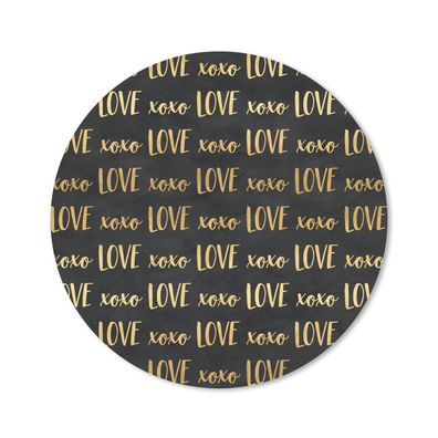 Mauspad - Muster - Liebe - Gold - Schwarz - 30x30 cm