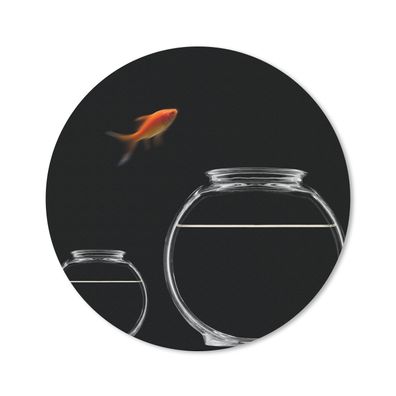 Mauspad - Goldfisch - Fischglas - Schwarz - 50x50 cm