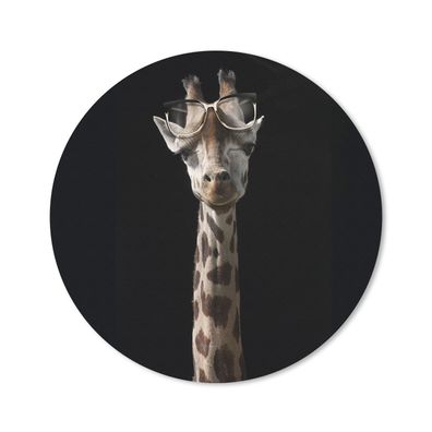 Mauspad - Giraffe - Brille - Schwarz - 50x50 cm