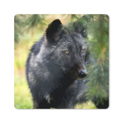 Mauspad - Wolf - Makro - Blätter - 20x20 cm