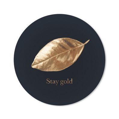 Mauspad - Blatt - Gold - Zitate - 40x40 cm
