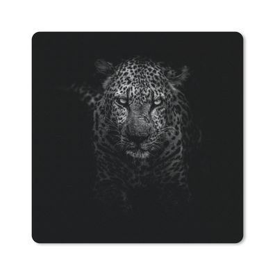Mauspad - Leopard - Schwarz - Weiß - 20x20 cm