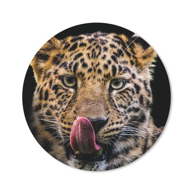 Mauspad - Leopard - Schwarz - Nahaufnahme - 20x20 cm