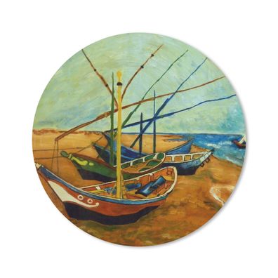 Mauspad - Fischerboote am Strand - Vincent van Gogh - 20x20 cm