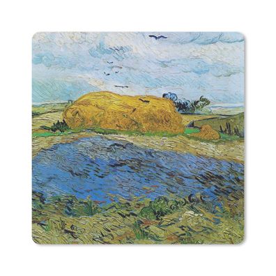 Mauspad - Heuballen unter einem regnerischen Himmel - Vincent van Gogh - 20x20 cm