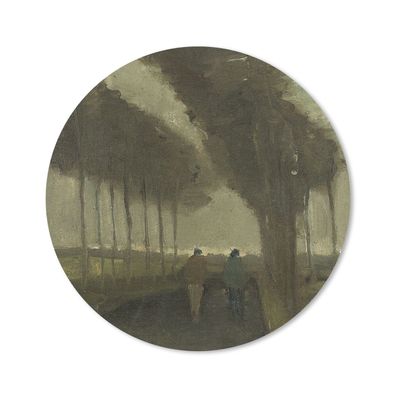 Mauspad - Landstraße mit zwei Figuren - Vincent van Gogh - 20x20 cm