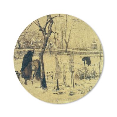 Mauspad - Der Pfarrgarten im Schnee - Vincent van Gogh - 20x20 cm