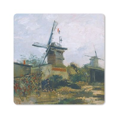 Mauspad - Windmühlen auf dem Montmartre - Vincent van Gogh - 20x20 cm