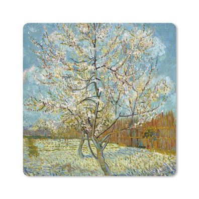 Mauspad - Blühender Pfirsichbaum - Vincent van Gogh - 20x20 cm