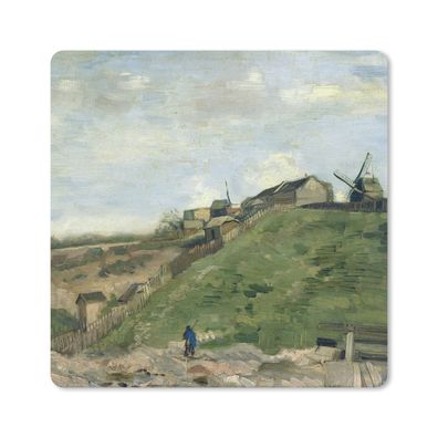 Mauspad - Montmartre-Hügel mit Steinbruch - Vincent van Gogh - 20x20 cm