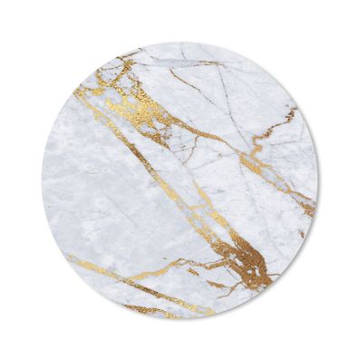 Mauspad - Marmor - Weiß - Gold - 40x40 cm