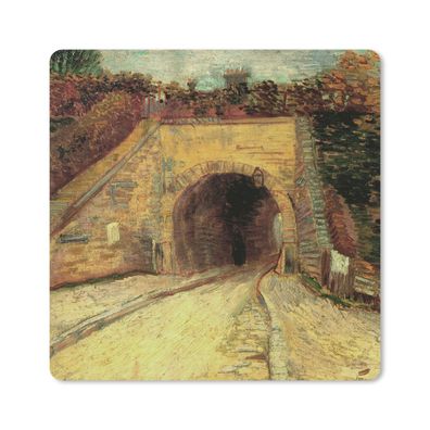 Mauspad - Straße mit Durchgang unter einem Viadukt - Vincent van Gogh - 20x20 cm