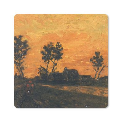 Mauspad - Landschaft bei Sonnenuntergang - Vincent van Gogh - 20x20 cm