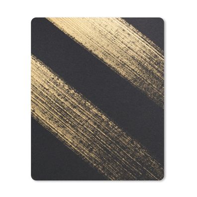 Mauspad - Goldene Farbstreifen auf schwarzem Hintergrund - 19x23 cm
