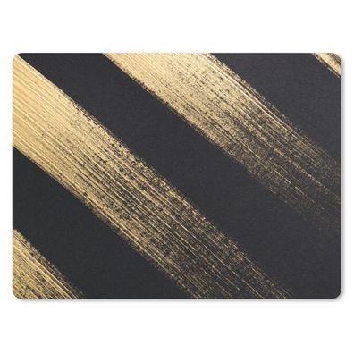 Mauspad - Goldene Farbstreifen auf schwarzem Hintergrund - 23x19 cm