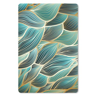 Mauspad - Goldene Wellen auf blauem Hintergrund - 18x27 cm