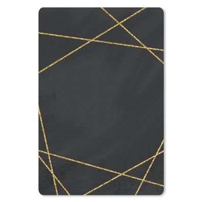 Mauspad - Geometrisches Muster aus goldenen Linien auf schwarzem Hintergrund - 18x27