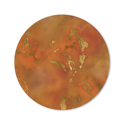 Mauspad - Marmor - Gold - Orange - 40x40 cm