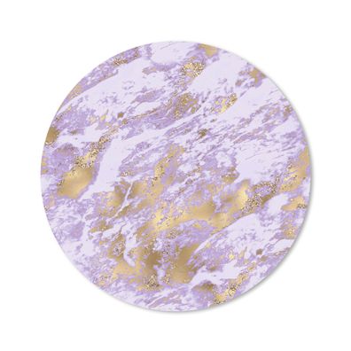 Mauspad - Marmor - Chic - Blattgold - Lila - 50x50 cm