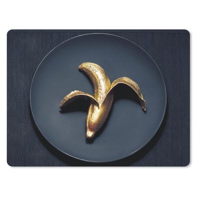 Mauspad - Goldene Banane auf dunklem Hintergrund - 23x19 cm