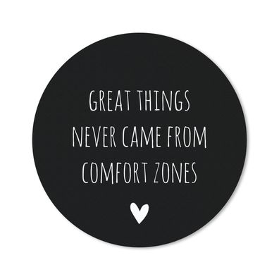 Mauspad - Englisches Zitat "Great things never came from comfort zones" vor einem sch