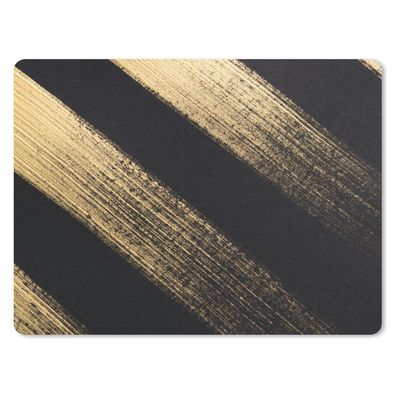 Mauspad - Goldene Farbstreifen auf schwarzem Hintergrund - 23x19 cm
