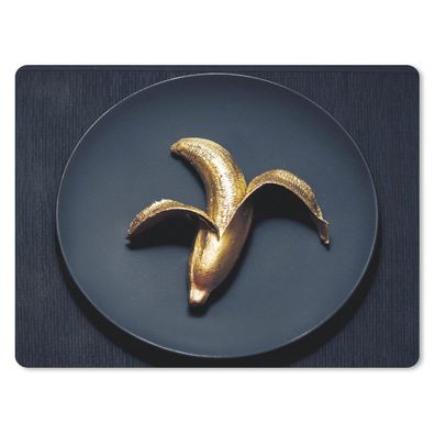 Mauspad - Goldene Banane auf dunklem Hintergrund - 23x19 cm