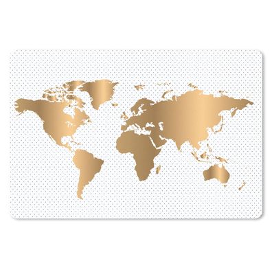 Mauspad - Weltkarte - Gold - Dots - 27x18 cm