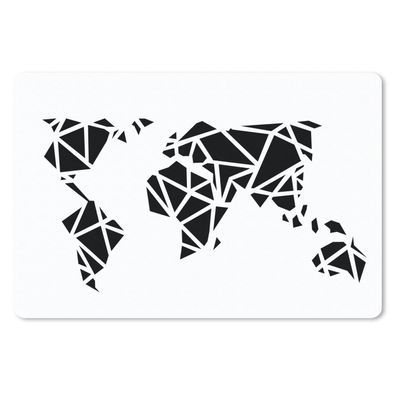 Mauspad - Weltkarte - Schwarz - Weiß - Abstrakt - 27x18 cm