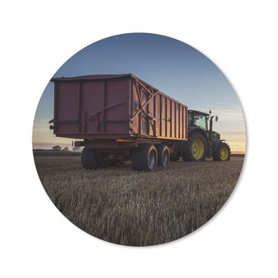 Mauspad - Traktor - John Deer - Sonnenuntergang - 20x20 cm