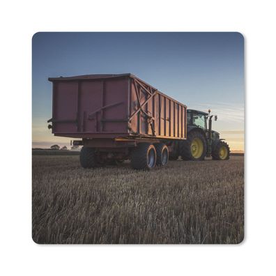 Mauspad - Traktor - John Deer - Sonnenuntergang - 20x20 cm