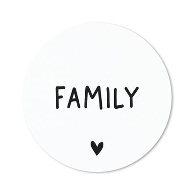 Mauspad - Englisches Zitat "Family" vor weißem Hintergrund - 40x40 cm