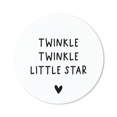 Mauspad - Englisches Zitat "Twinkle twinkle little star" mit einem Herz auf weißem Hi