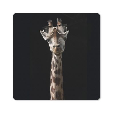 Mauspad - Giraffe - Brille - Schwarz - 20x20 cm