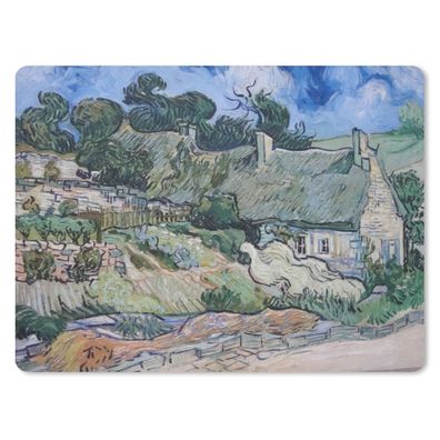 Mauspad - Strohgedeckte Häuschen in Cordeville - Vincent van Gogh - 40x30 cm
