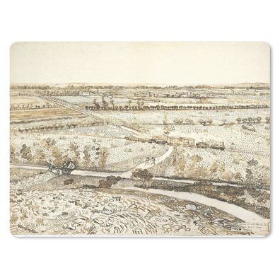 Mauspad - La Crau vom Montmajour aus gesehen - Vincent van Gogh - 40x30 cm
