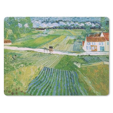 Mauspad - Landschaft mit Kutsche und Zug - Vincent van Gogh - 40x30 cm